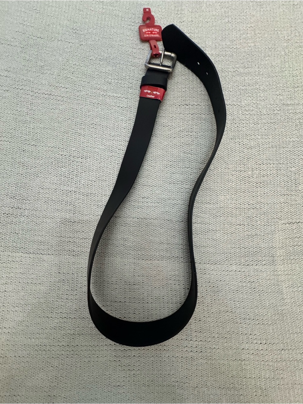Signature by Levi Strauss Black Belt with Red Branding Accent
